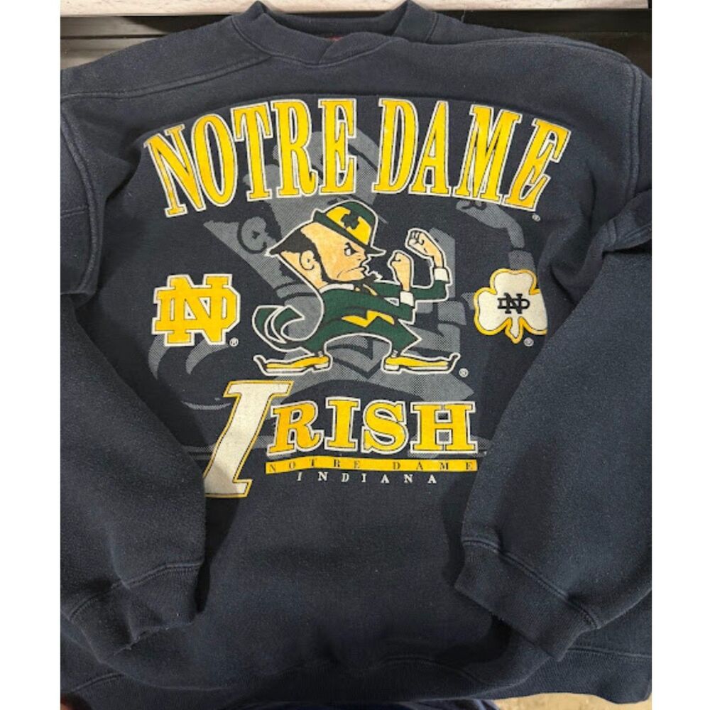 Notre Dame Irish VTG Kids Crewneck Sweatshirt Football College Size 16/18 Youth